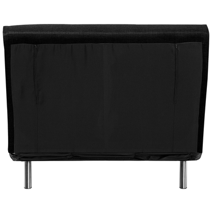 Sofa Bed Black Fabric Upholstery Single Sleeper Fold Out