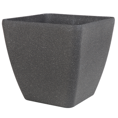 Plant Pot Planter Solid Dark Grey Stone Polyresin 49 x 49cm