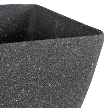 Plant Pot Planter Solid Dark Grey Stone Polyresin 49 x 49cm