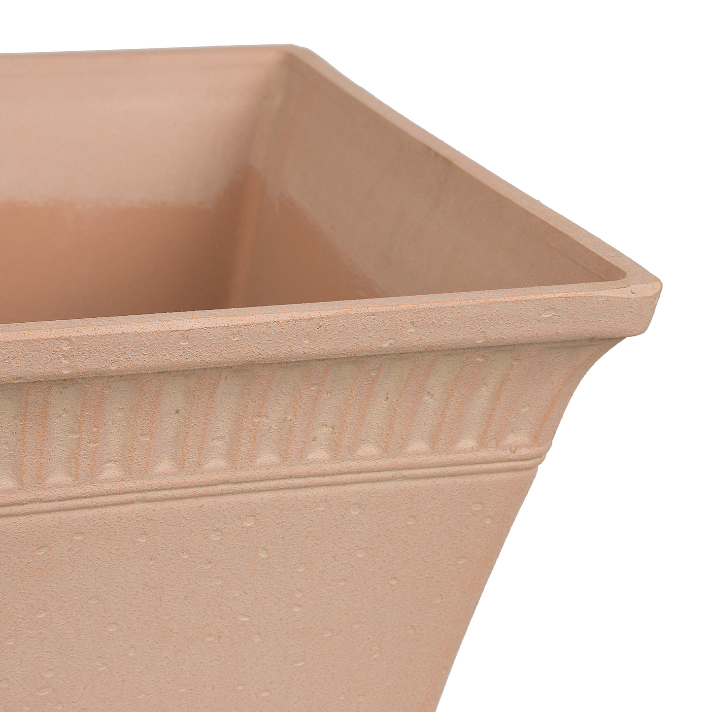 Peach Pink Stone Planter 41cm Square All-Weather