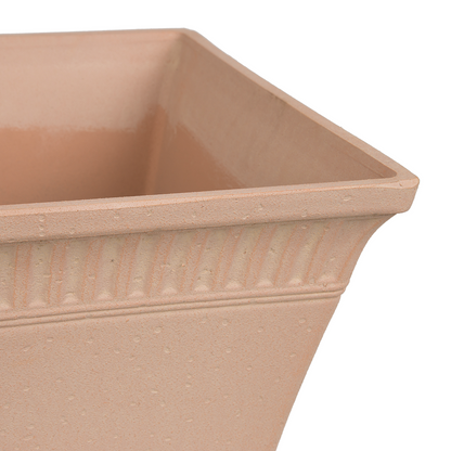 Peach Pink Stone Planter 41cm Square All-Weather