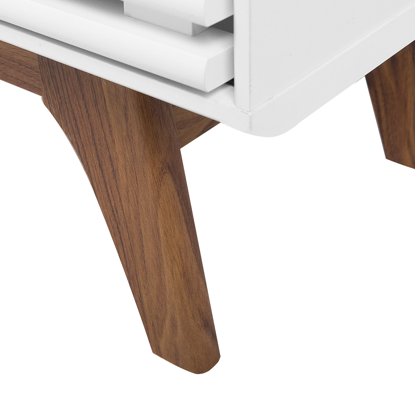 TV Stand Dark Wood White Up To 53 Inch 4 Shelves