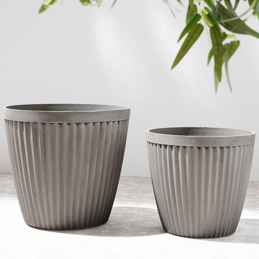 Everstone Plant Pot Planter Taupe Stone All Weather 44cm Round