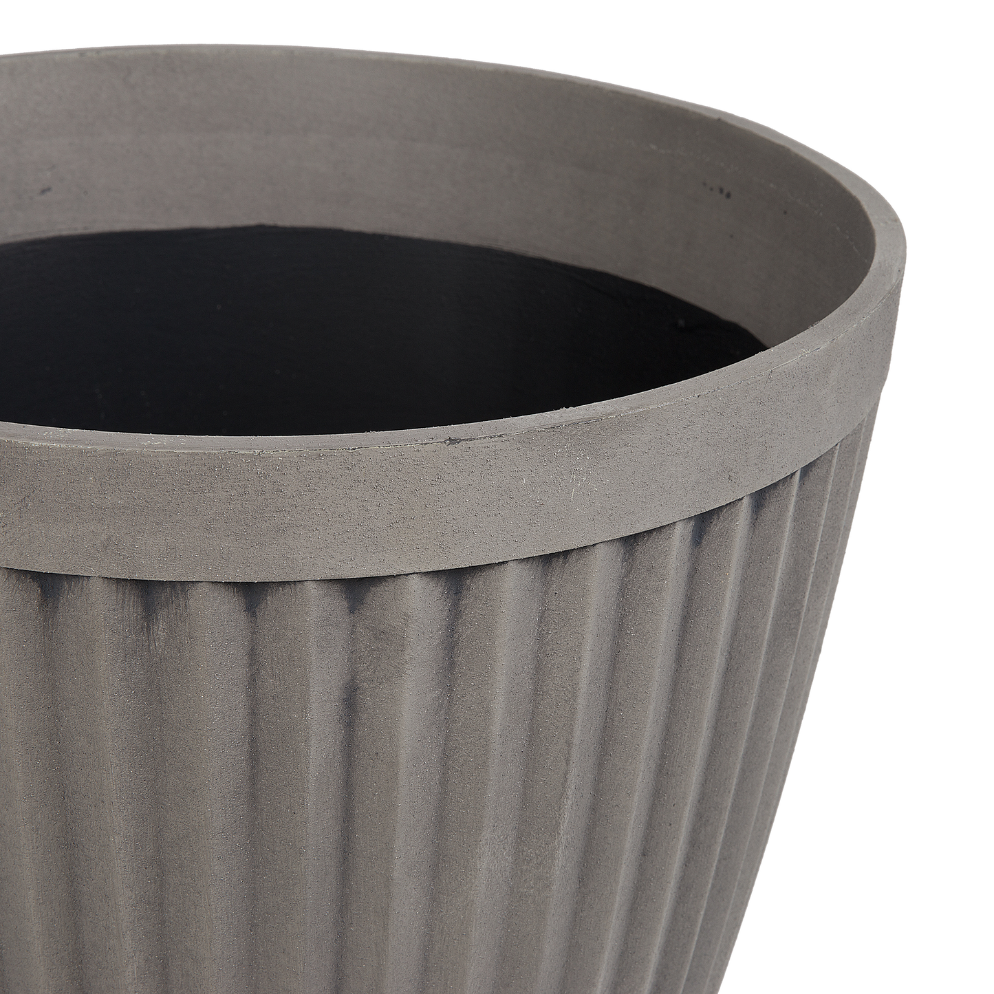 Taupe Round Planter 36cm All Weather Outdoor Pot