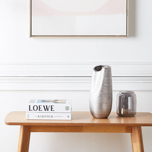 Silver Stoneware Table Vase 32cm