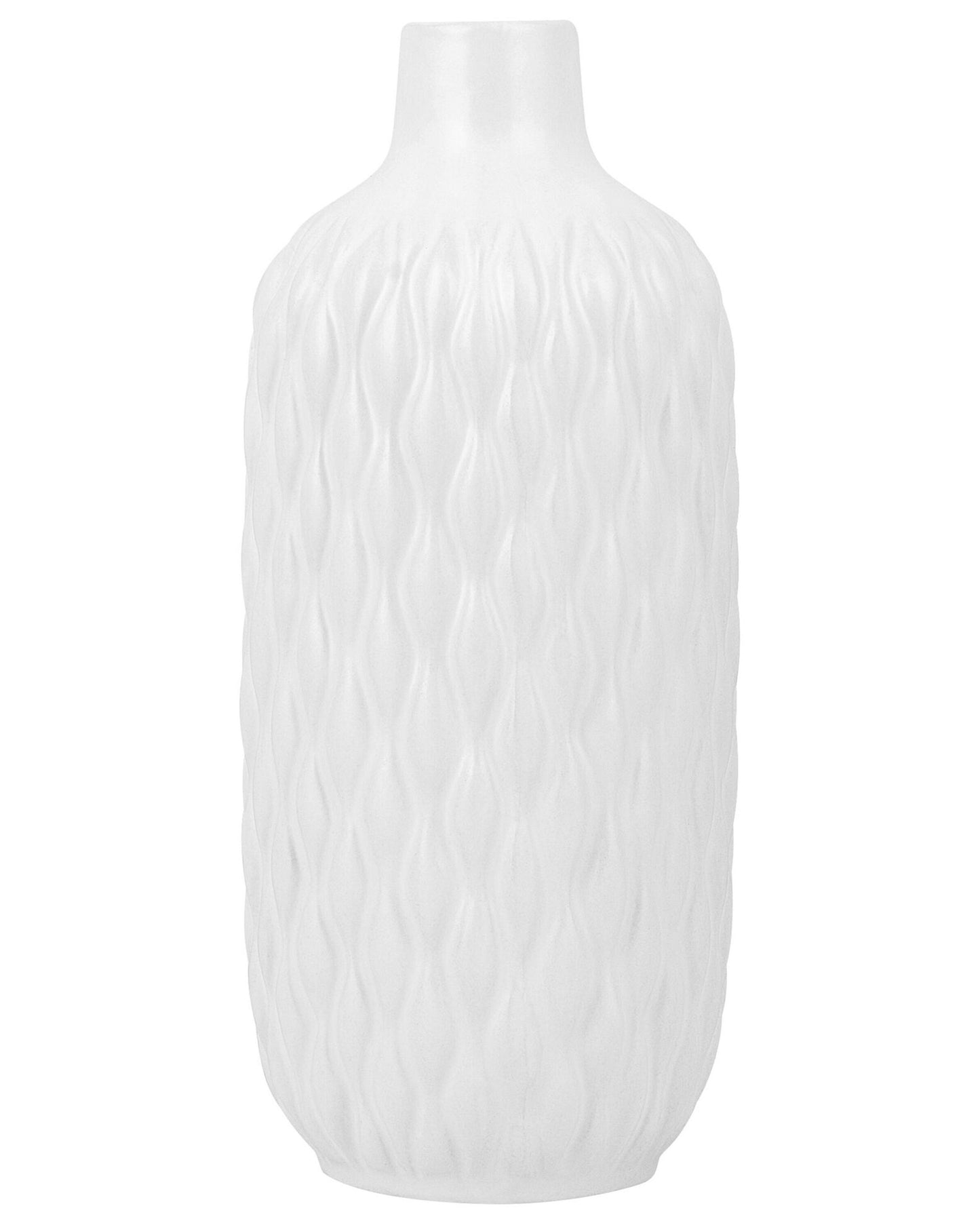 Decorative Table Vase White Stoneware 31cm