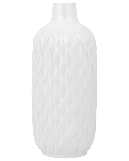 Decorative Table Vase White Stoneware 31cm