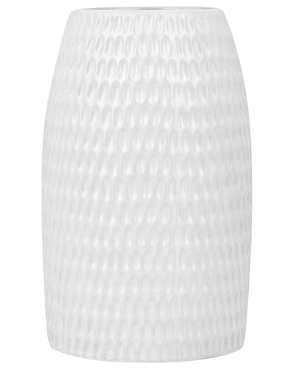 Stoneware Vase 25cm White Minimalist Pattern