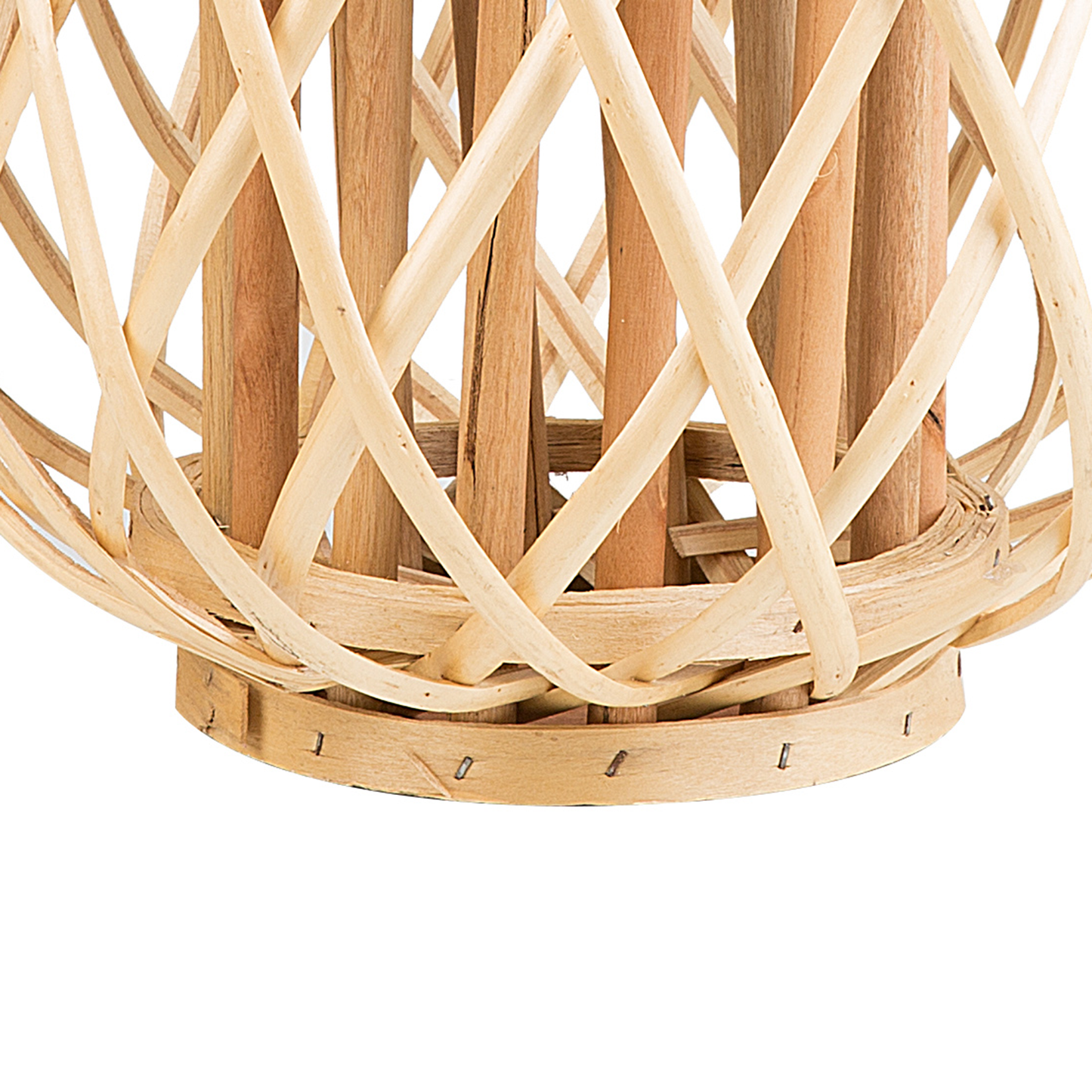 Lantern Light Willow Wood Glass Lantern 30cm Indoor Outdoor
