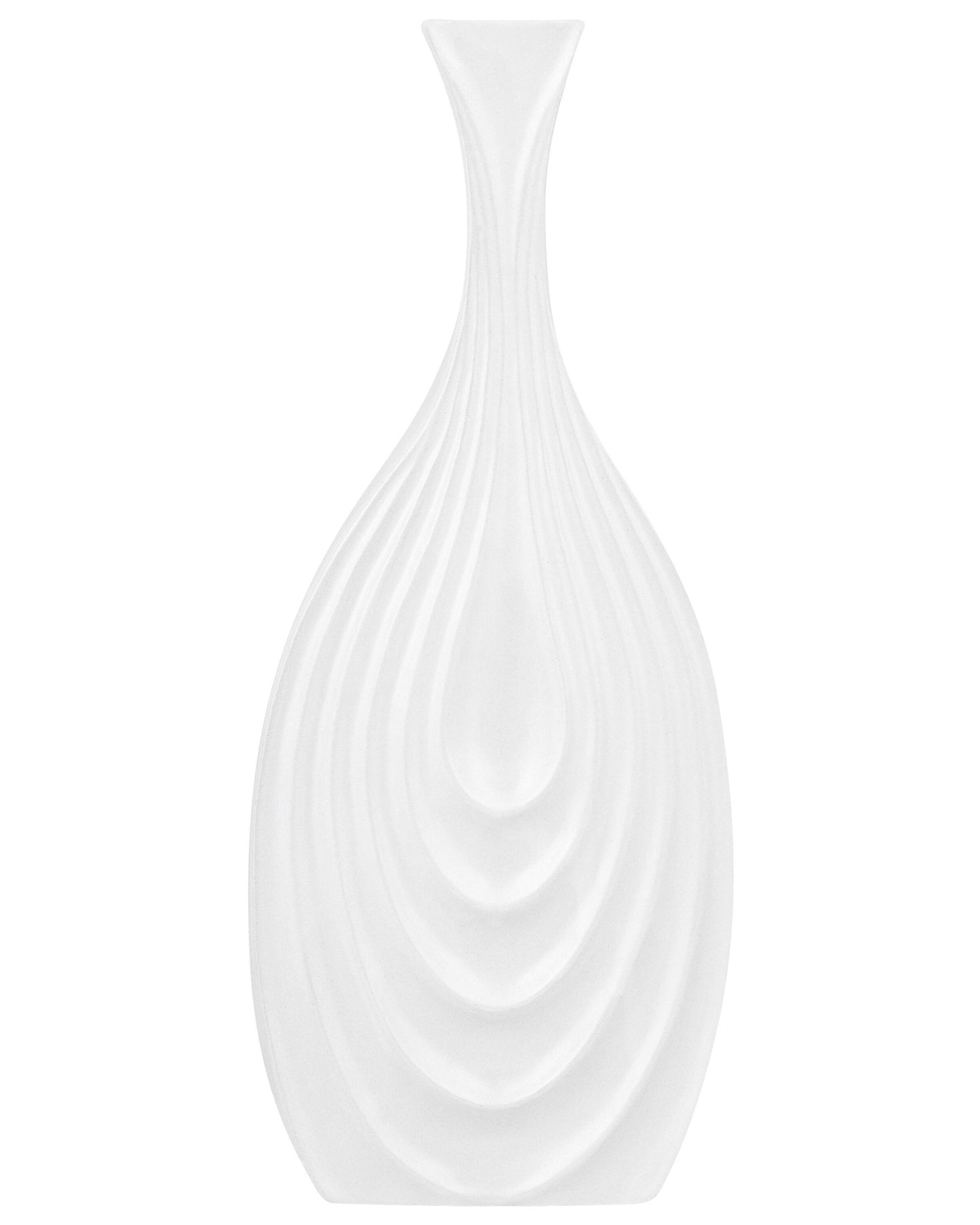 Porcelain Table Vase Carved White 39cm