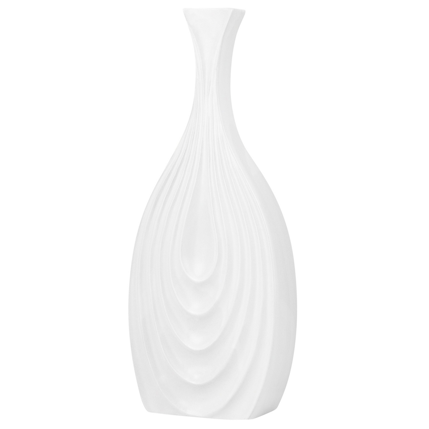Porcelain Table Vase Carved White 39cm