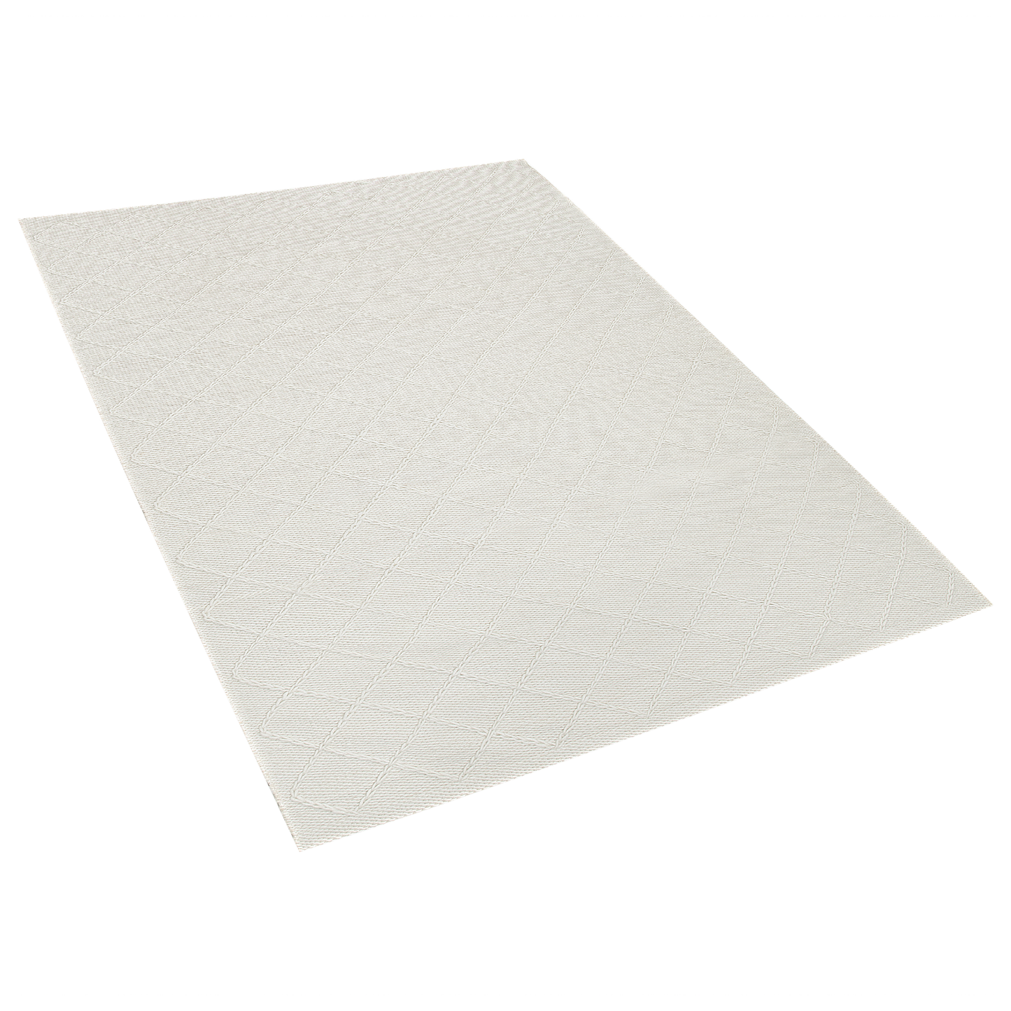 Handwoven Boho Wool Cotton Area Rug 140 x 200 Off White