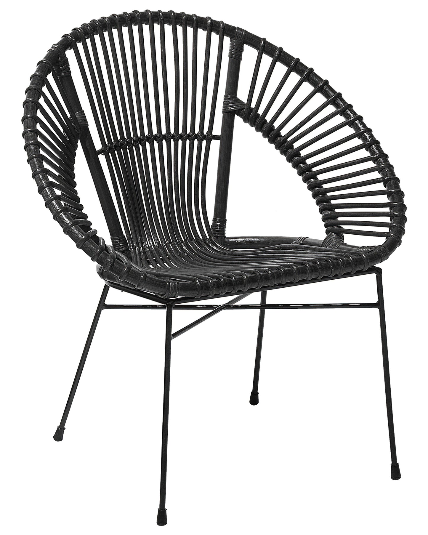 Acapulco Home Rattan Armchair Black Wicker With Metal Legs