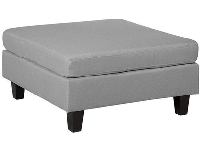 Ottoman Footstool Light Grey Fabric Square Minimalist