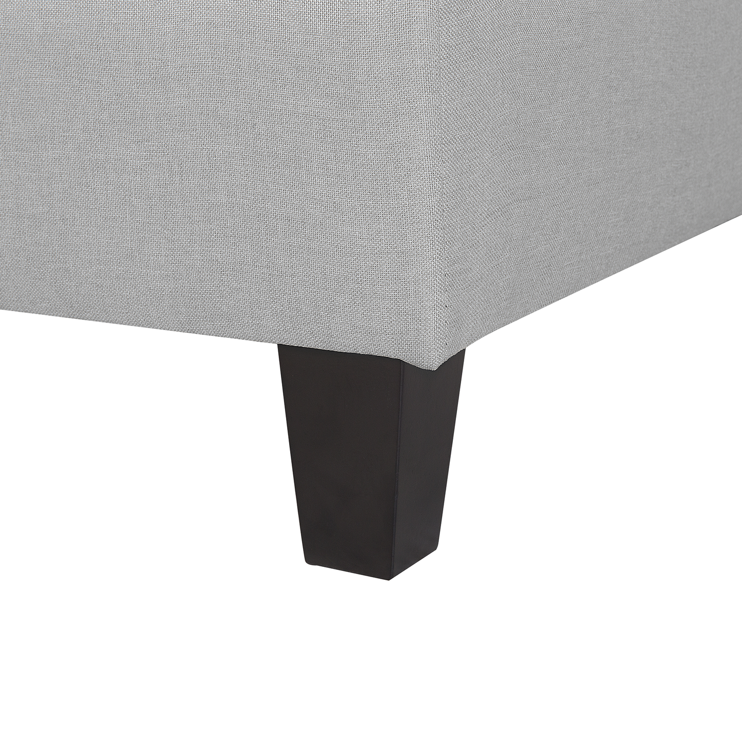 Ottoman Footstool Light Grey Fabric Square Minimalist