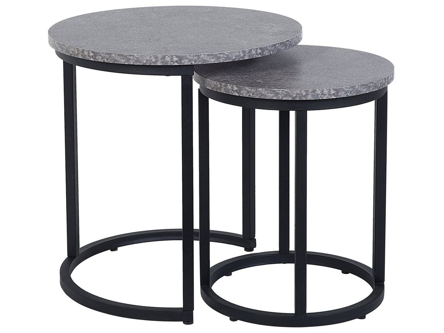 NovaNest Two Piece Nest Of Tables Dark Concrete Effect