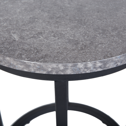 NovaNest Two Piece Nest Of Tables Dark Concrete Effect