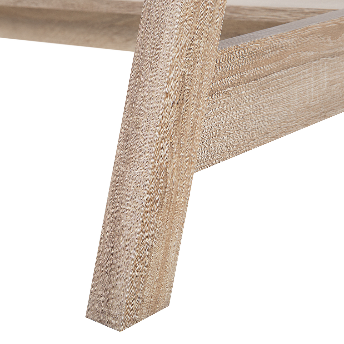 Light Brown Scandinavian Desk With Footrest 110 X 60cm Two Shelves Hidden Compartment