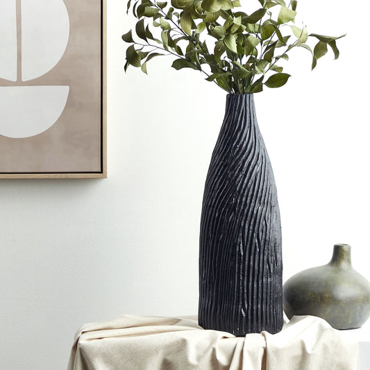 Decorative Vase Black 50cm Terracotta Minimalist Scandi