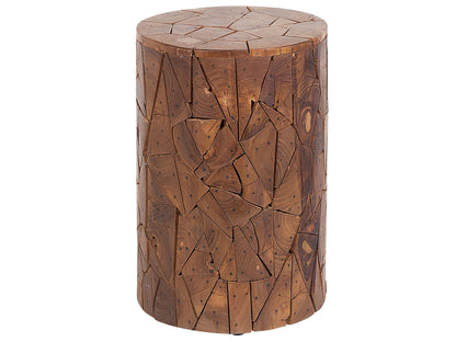 Side Table Round 30cm Natural Wood Retro Country