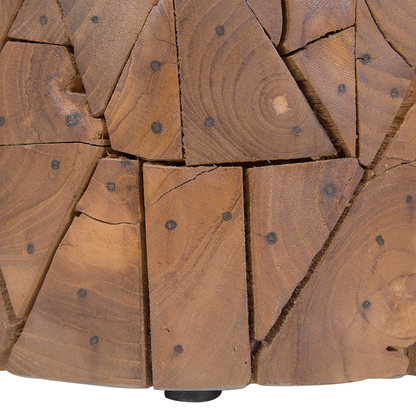 Side Table Round 30cm Natural Wood Retro Country
