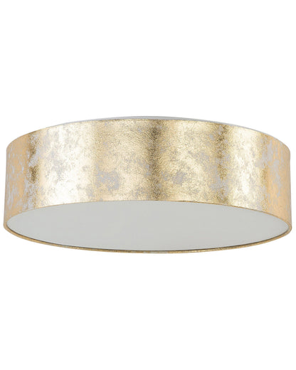 Flush Lighting Gold Polycotton Drum Lamp 45cm Boho Ceiling Light With Premium Fabric Shade