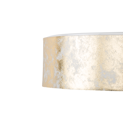 Flush Lighting Gold Polycotton Drum Lamp 45cm Boho Ceiling Light With Premium Fabric Shade