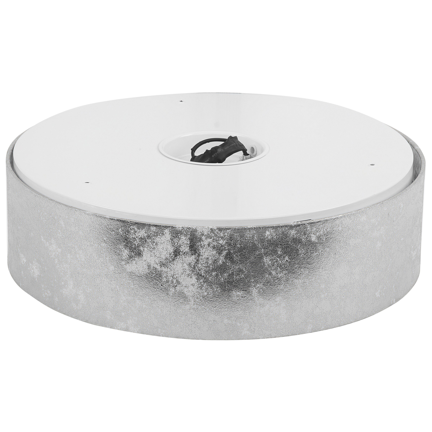 Boho Flush Lamp Silver Polycotton 45cm Drum Shade