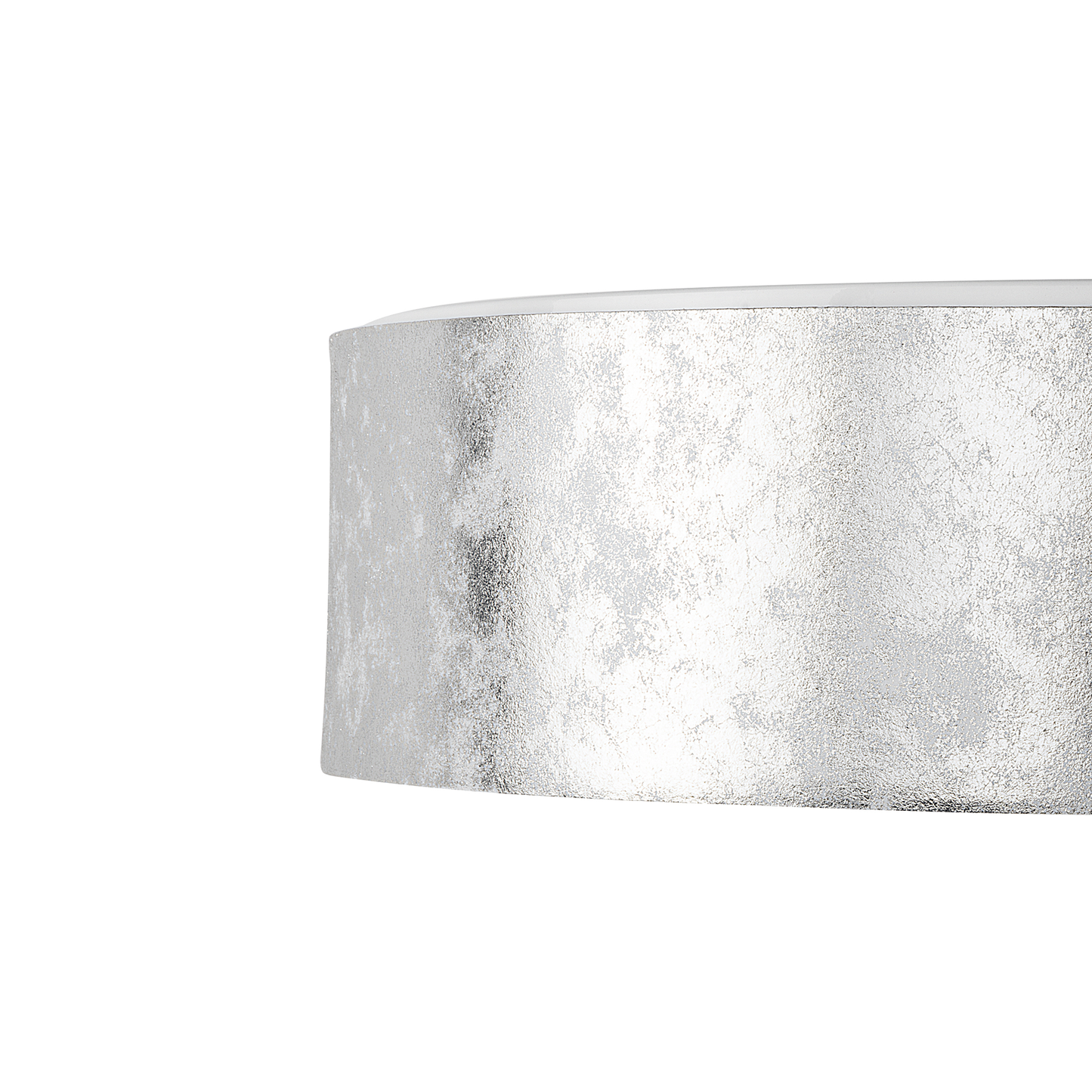 Boho Flush Lamp Silver Polycotton 45cm Drum Shade