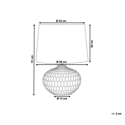 Bedside Table Lamp Gold Round Base White Shade