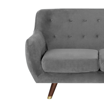 Living Grey Velvet Living Room Set 3 Seater 2 Seater Armchair Button Tufted Back