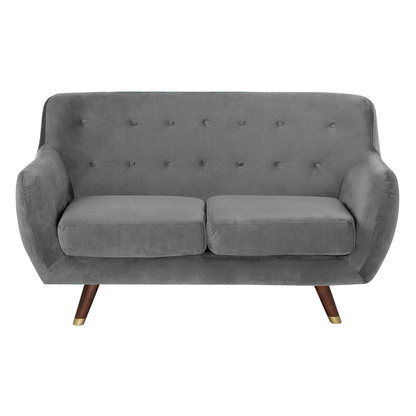 Living Grey Velvet Living Room Set 3 Seater 2 Seater Armchair Button Tufted Back