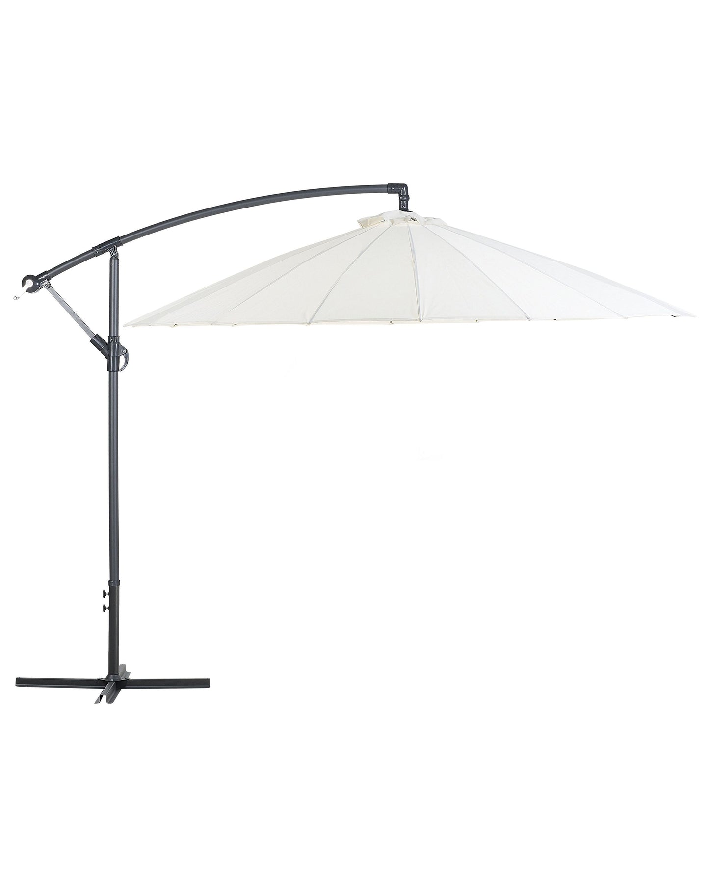 Cantilever Garden Parasol White Aluminium Frame With Polyester Canopy 235 x 268 x 268cm Modern Outdoor Furniture
