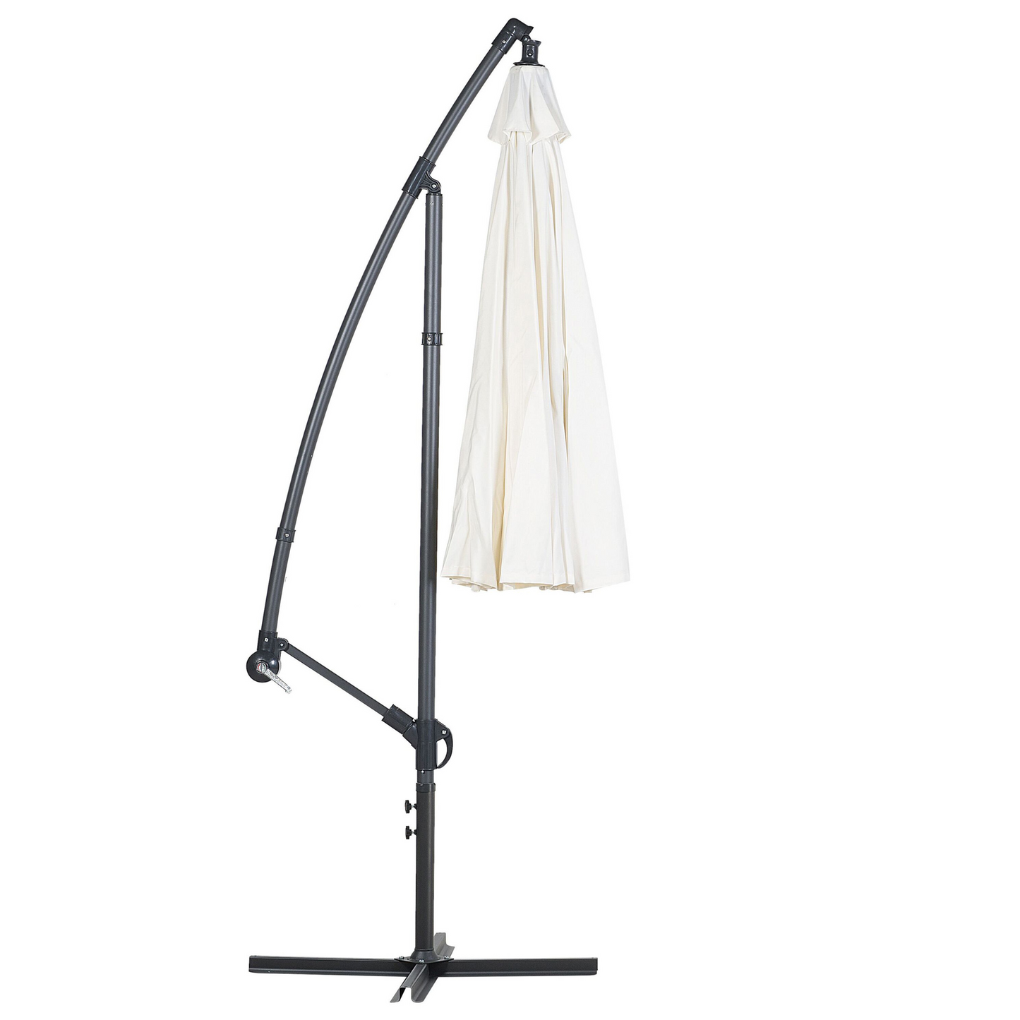 Cantilever Garden Parasol White Aluminium Frame With Polyester Canopy 235 x 268 x 268cm Modern Outdoor Furniture