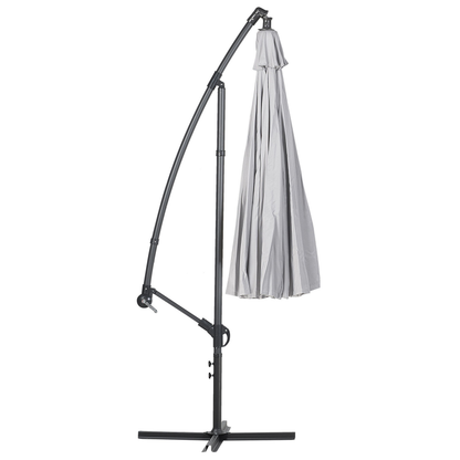Cantilever Garden Parasol Light Grey Aluminium Frame Polyester Canopy