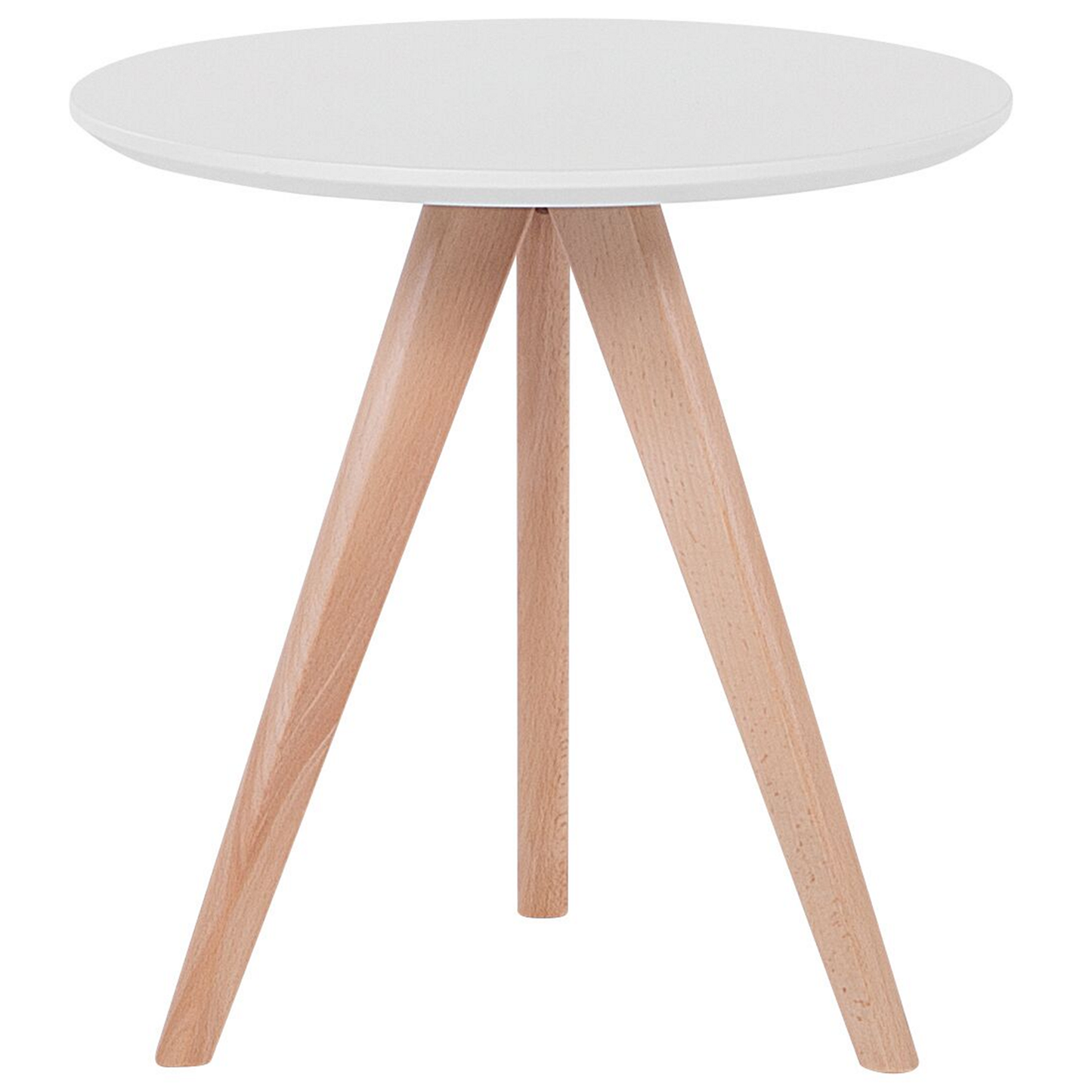 Nest Of 3 Tables White Tops With Light Wood Tripod Base