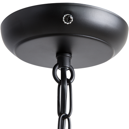 Pendant Ceiling Lamp Black Metal Cage With Faux Crystal Beads Vintage Glamour
