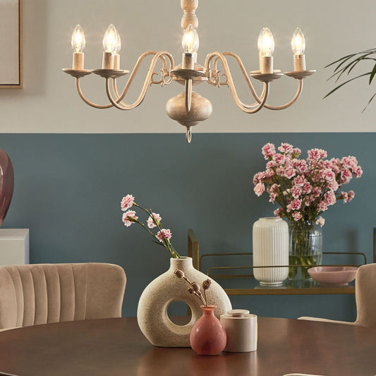 Lighting Pendant Lamp 8 Light White And Gold Iron Glam Vintage