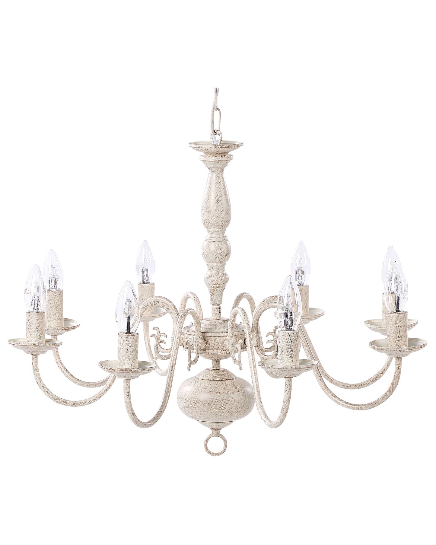 Lighting Pendant Lamp 8 Light White And Gold Iron Glam Vintage