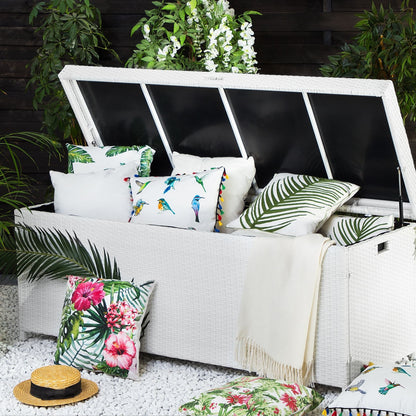 White Faux Outdoor Storage Box 158 x 63cm