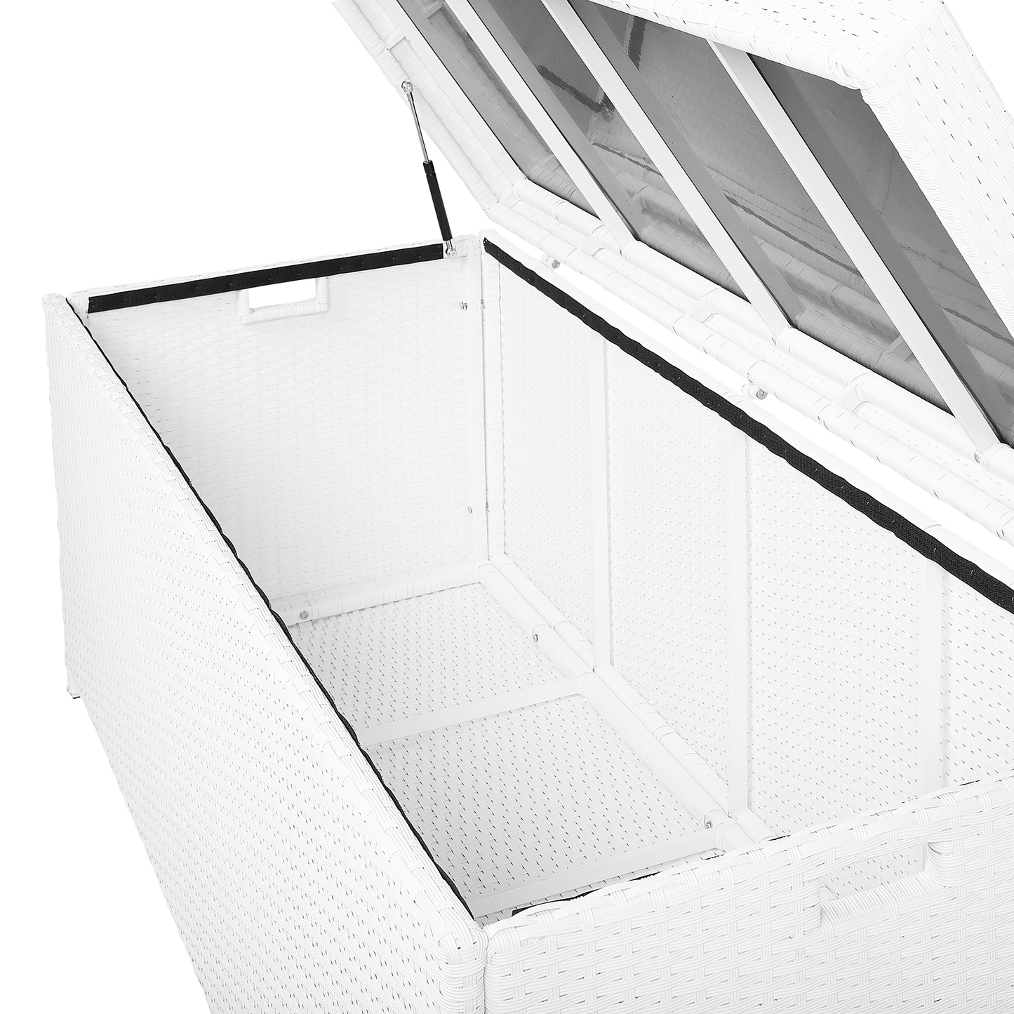 White Faux Outdoor Storage Box 158 x 63cm