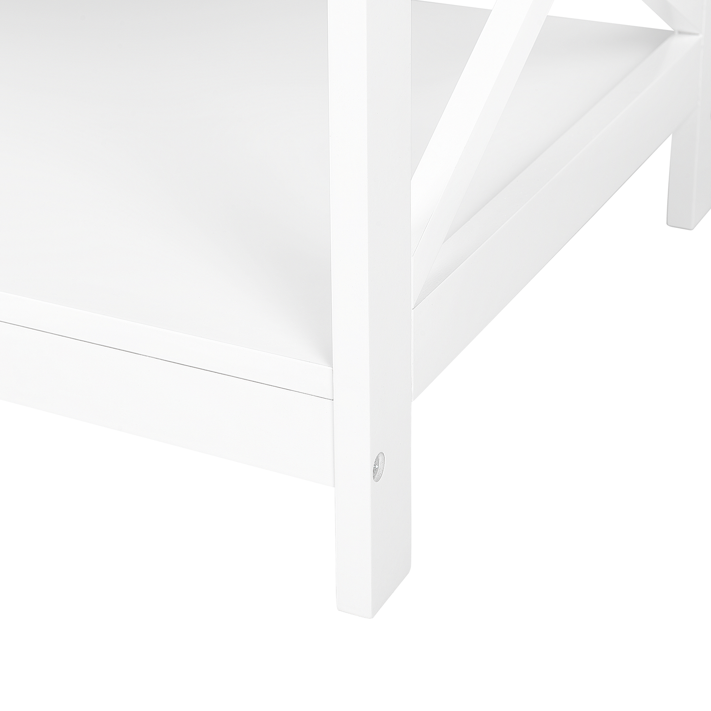 White Coffee Table 100 x 55 2 Tier Modern Style