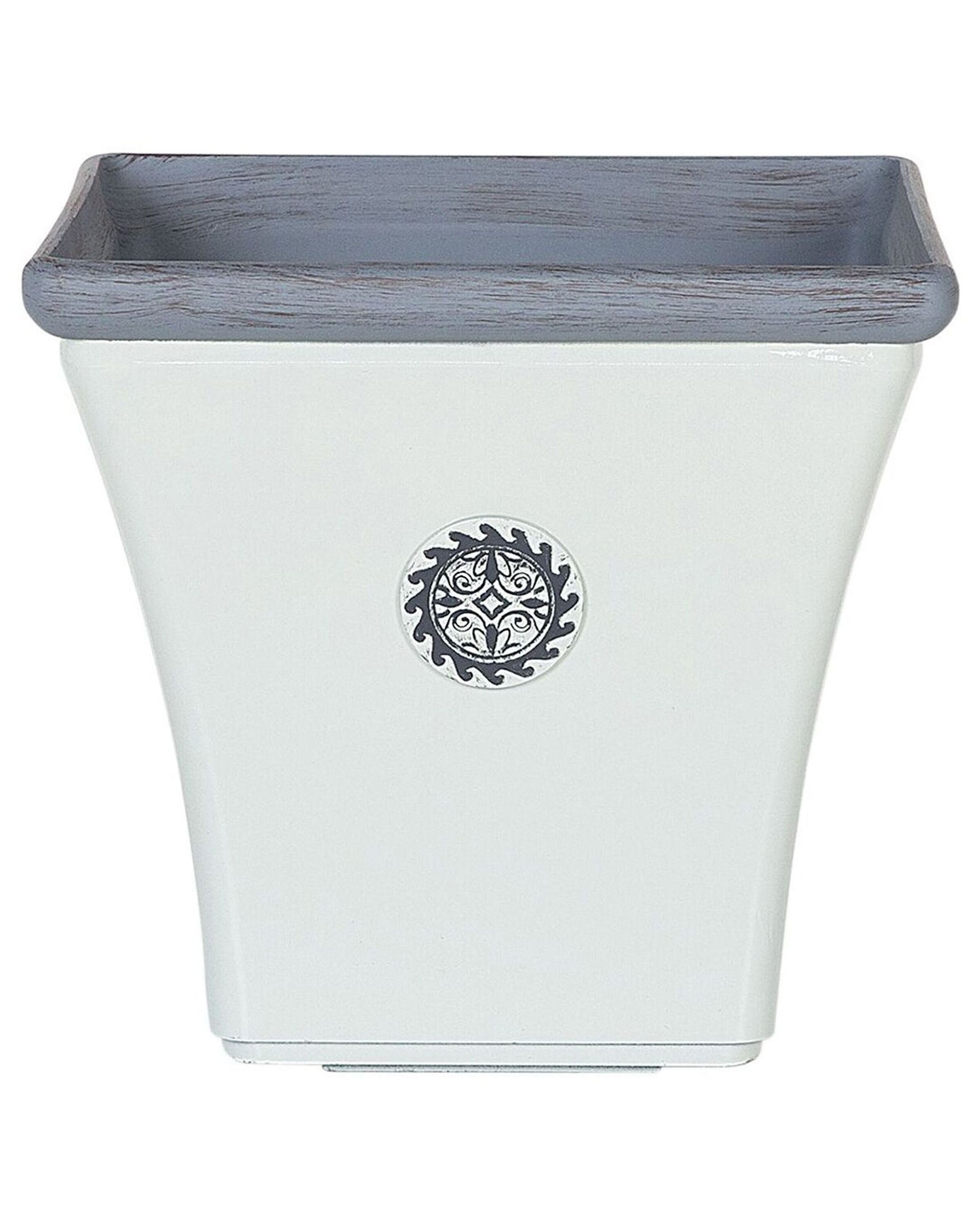 Stone Pot Planter White Outdoor All Weather 32 X 31cm Square UV Resistant