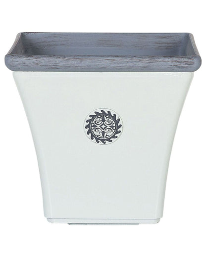 Stone Pot Planter White Outdoor All Weather 32 X 31cm Square UV Resistant