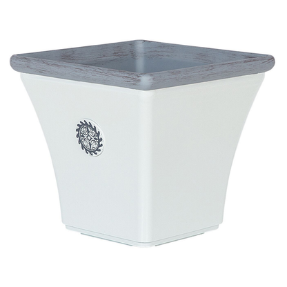 Stone Pot Planter White Outdoor All Weather 32 X 31cm Square UV Resistant