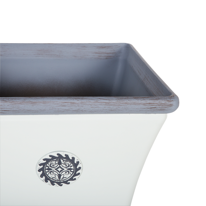 White Outdoor Plant Pot Planter 43 x 39cm All Weather