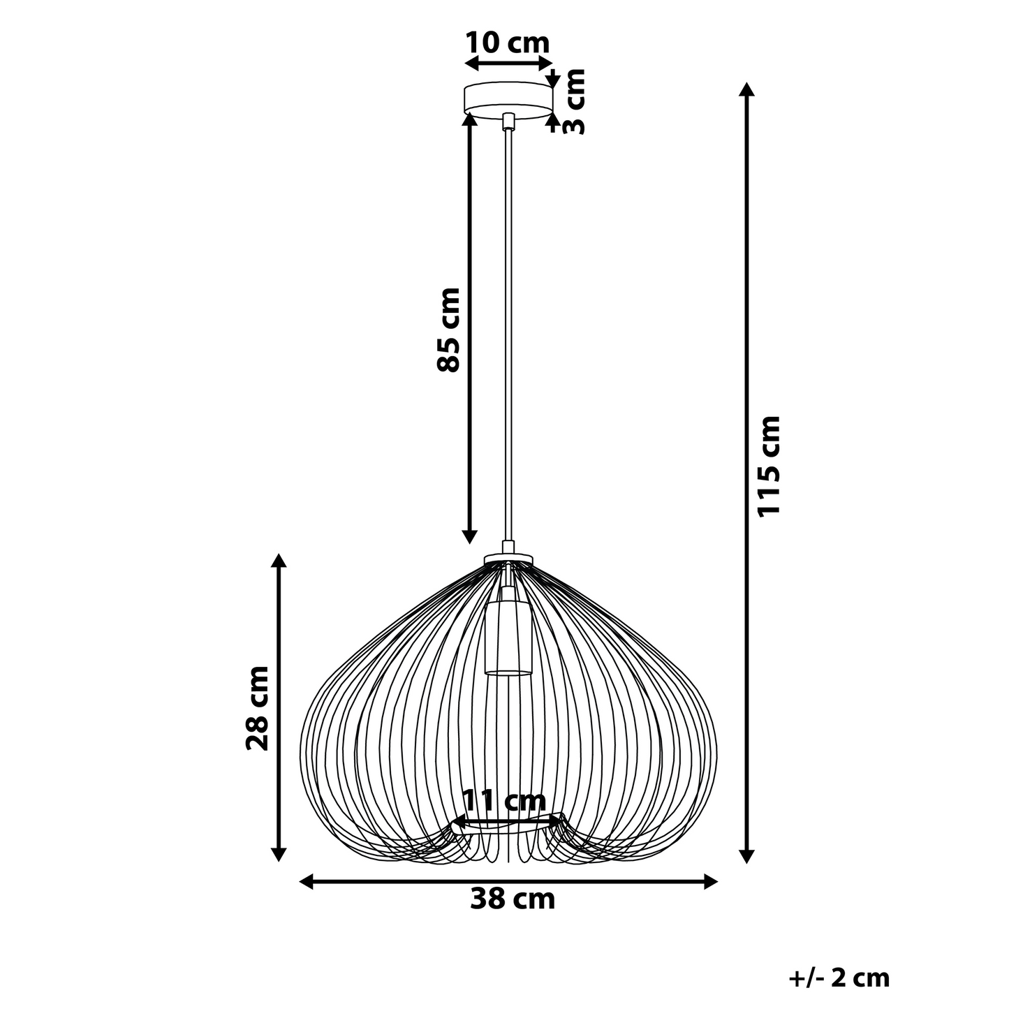 1 Light Pendant Copper Wire Cage Industrial