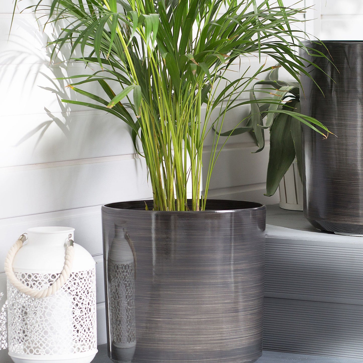 Plant Pot Grey Fibre Clay 35cm Outdoor All Weather