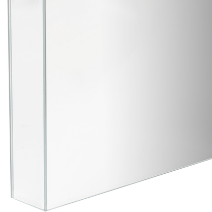 Console Table Silver Glass 100 x 35cm With 2 Drawers Crystal Knobs Modern Glam