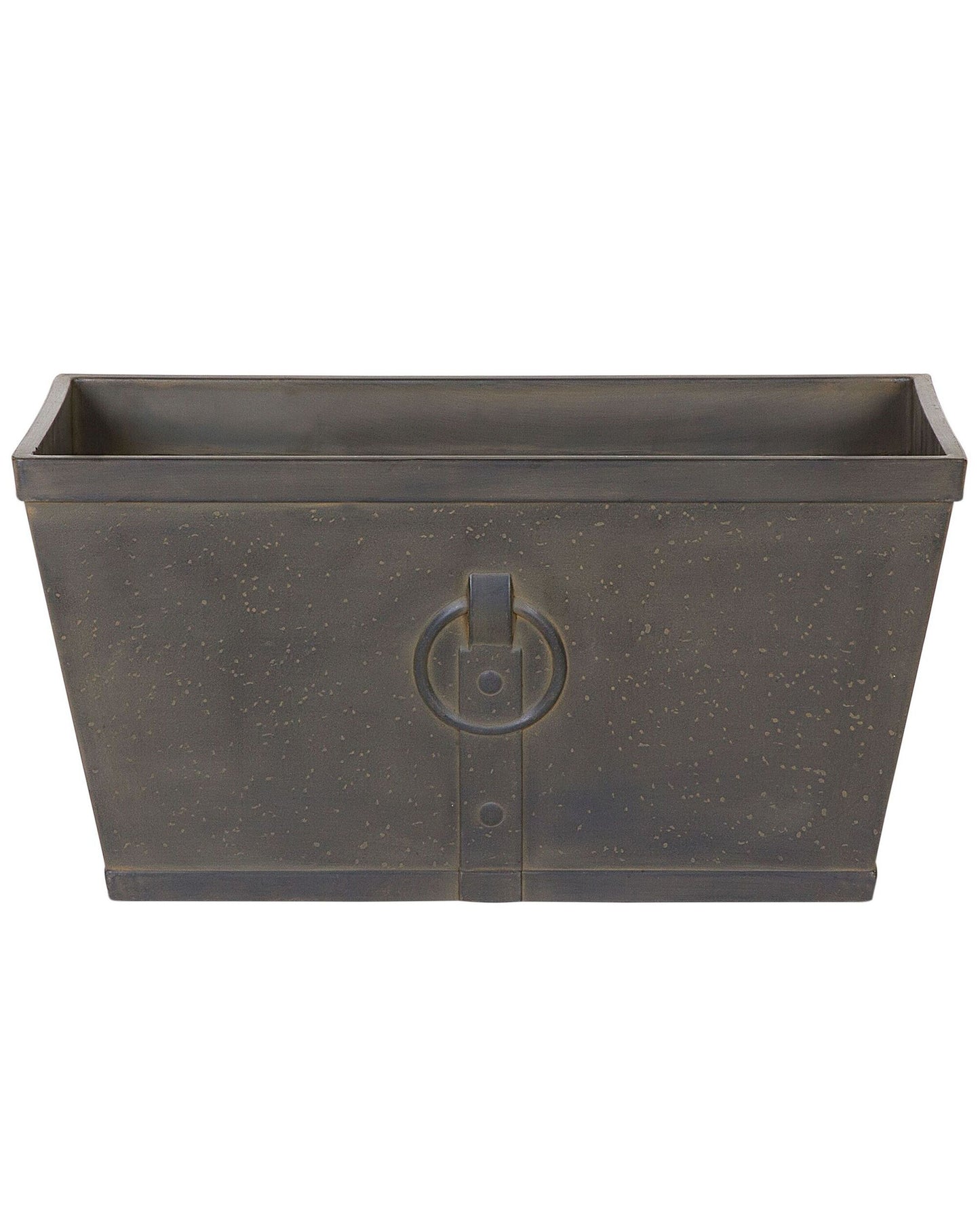 Dark Brown Fibre Clay Planter Rectangular 60 x 30 All Weather